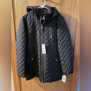 Cole Haan Faux-Quilted Black Jacket NWT 2XL
